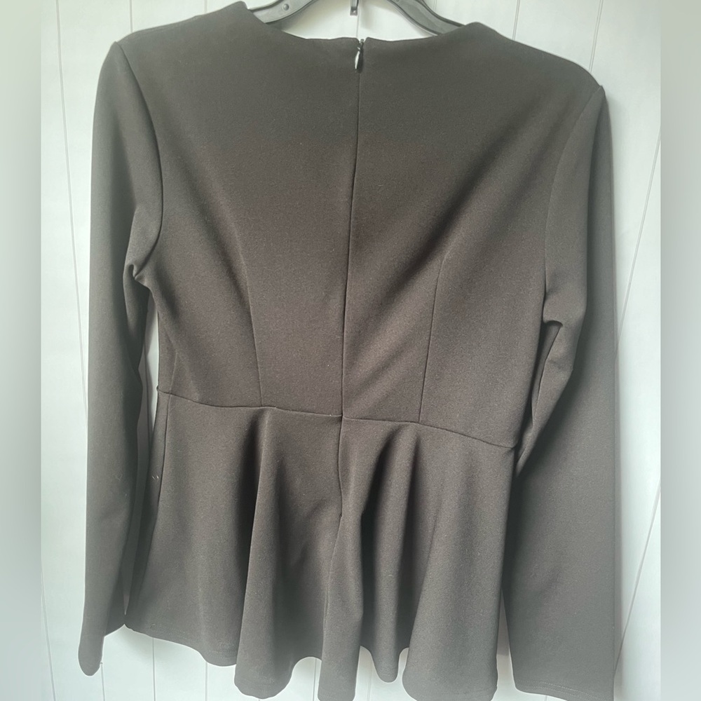 Black Peplum Top - Picture 2 of 4